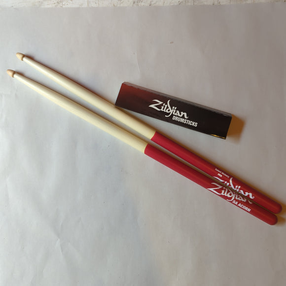 New Zildjian 5A Acorn Red /White Dip Drumsticks