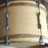 Premier Olympic (PI) 20"x12" Vintage Bass Drum w/ Calf Heads in White Silk Wrap