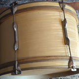 Premier Olympic (PI) 20"x12" Vintage Bass Drum w/ Calf Heads in White Silk Wrap