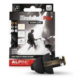 ALPINE Pro Black MusicSafe Ear Plugs EARPROB - Musicians Earplugs with Strap, Case and 3 Filters