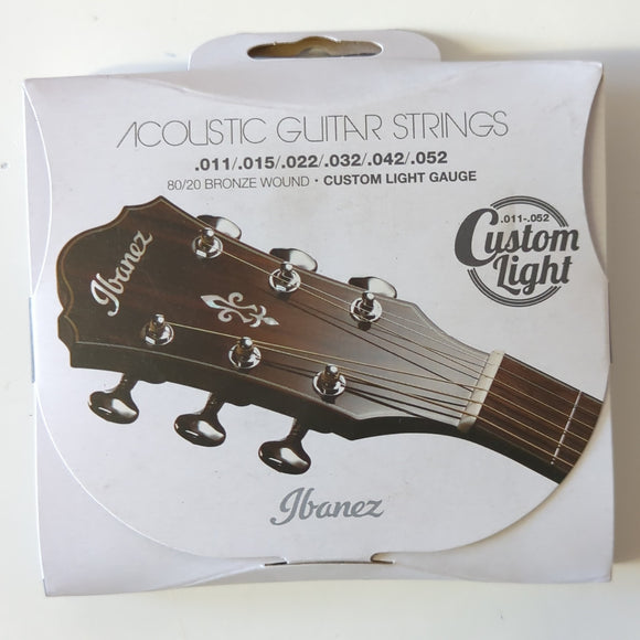 Ibanez Acoustic Guitar Strings: 6 String, Custom Light IACS62C (new)