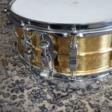 Ludwig Used Brass Black White Badge 14x5.5" Snare Drum LM304
