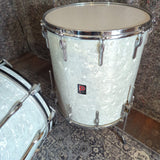 Vintage 60s/70s Premier Drum Kit in White Pearl - setup lefty