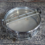 Used Rogers Script Badge Dynasonic Brass 14"x5.5" Snare Drum 1970s