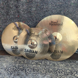 Used Sabian HH Cymbal Set "Performance" 14" HiHat, 16" Crash, 20" Ride, Case