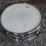 Used Rogers Script Badge Dynasonic Brass 14"x5.5" Snare Drum 1970s