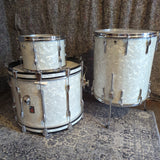 Vintage 60s/70s Premier Drum Kit in White Pearl - setup lefty