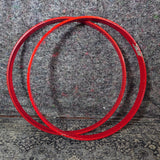 Pair of Used Red Wood Bass Drum Hoops 22"
