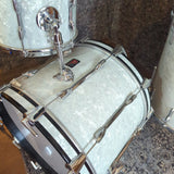 Vintage 60s/70s Premier Drum Kit in White Pearl - setup lefty