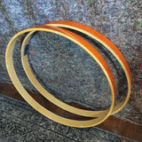 Pair of Used Orange Mapex Bass Drum Hoops
