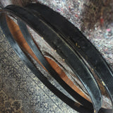 Pair of Used Black Painted Wood Bass Drum Hoops