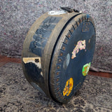 Used  14" Snare Drum Case Covered with Vintage Stickers - Ludwig / Evans /Zildjan