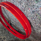 Pair of Used Red Wood Bass Drum Hoops 22" (1 cracked)
