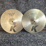 Used Zildjian K Custom Dark 13" Hi Hat Cymbals