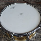 Ludwig Used Brass Black White Badge 14x5.5" Snare Drum LM304