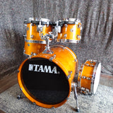 Used Tama Starclassic Performer 90s MIJ Birch 5 Piece Drum Kit. 20,10,12,14, Amber Gold