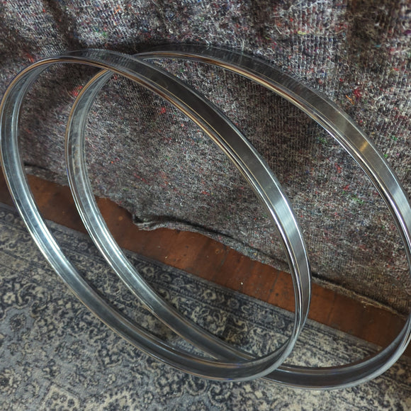 Pair of Used Pearl Smokey Chrome Bass Drum Hoops