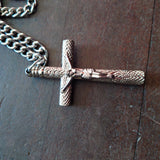 Jesus Christ Crucifiction Cross Drum Key on a Chain Used