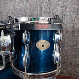 Used Tama Rockstar Drum Kit Shell Pack 22,10,12,14 Blue Lacquer