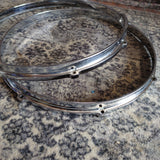 Vintage Carlton 14" Die Cast Snare Hoop Pair 8 Hole