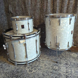 Vintage 60s/70s Premier Drum Kit in White Pearl - setup lefty