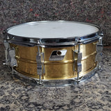 Ludwig Used Brass Black White Badge 14x5.5" Snare Drum LM304