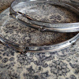 Vintage Carlton 14" Die Cast Snare Hoop Pair 8 Hole