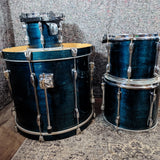 Used Tama Rockstar Drum Kit Shell Pack 22,10,12,14 Blue Lacquer