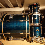 Used Tama Rockstar Drum Kit Shell Pack 22,10,12,14 Blue Lacquer