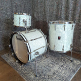Vintage 60s/70s Premier Drum Kit in White Pearl - setup lefty