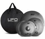 UFO Low Volume Cymbal set with Bag UFO1 - 14" Hi Hats, 16" Crash & 20" Ride